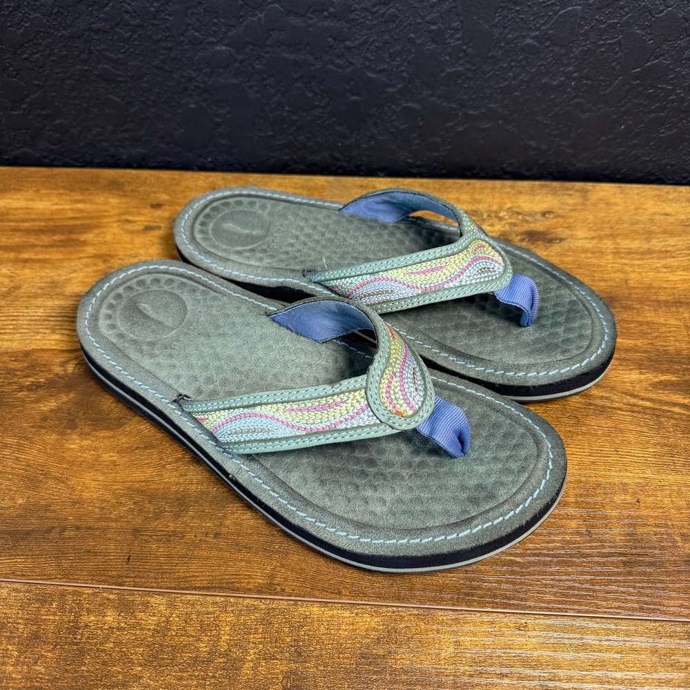Privo by Clarks 75154 Green Synthetic Flip Flop Sandals Womens Size 8M
